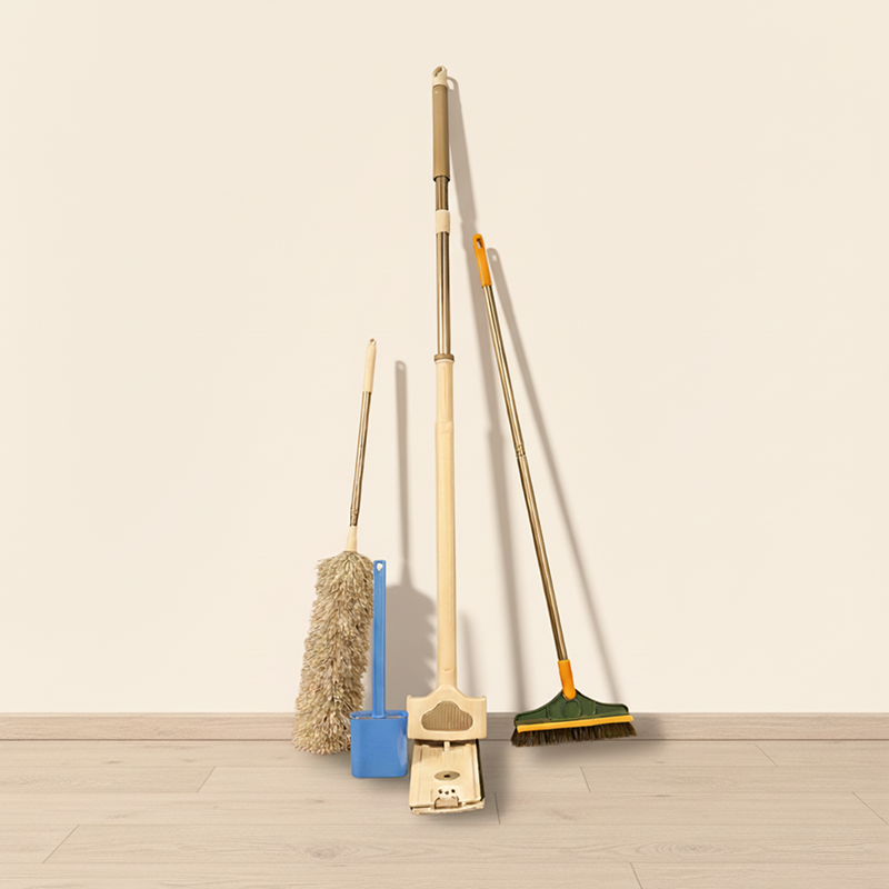 Long Handle Broom and Dustpan Set 